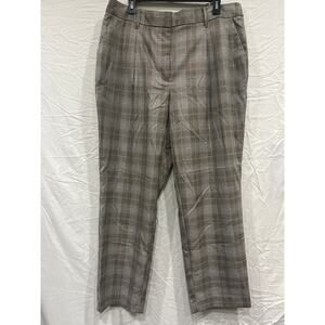 Nine West Plaid Trousers High Rise Straight Leg Pants Womens 16